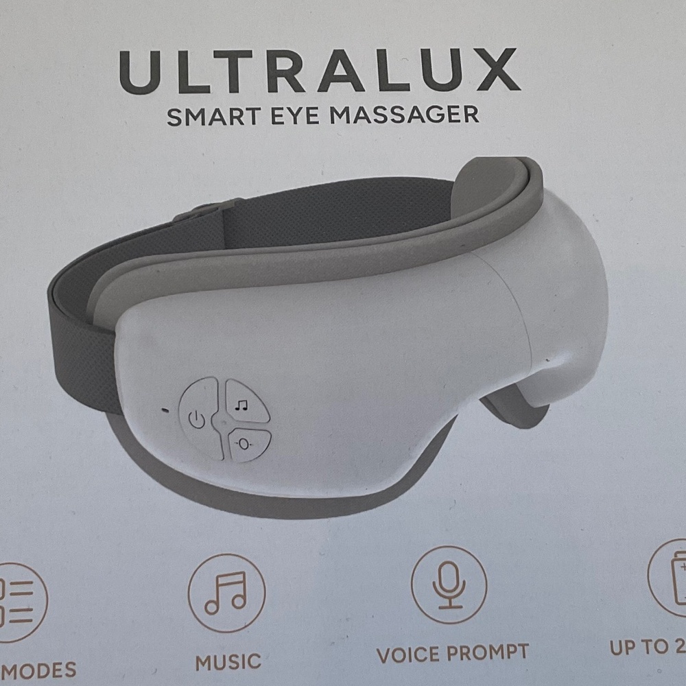 SALE ‼️ULTRALUX SMART EYE MASSAGER HEAT COMPRESS BLUETOOTH STRESS HEADACHE NWT